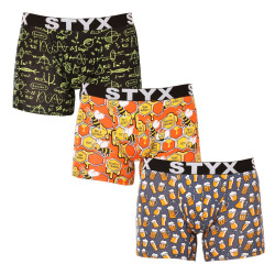 3PACK Boxers boxer hombre Styx largo arte deportes elástico multicolor (3U13724)