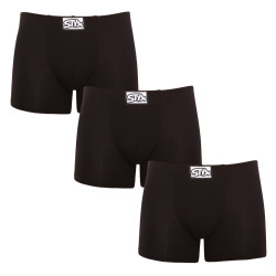 3PACK Boxers para hombre Styx largo clásico elástico negro (F9606060)