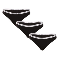 3PACK tanga de mujer Tommy Hilfiger negro (UW0UW02829 0R7)