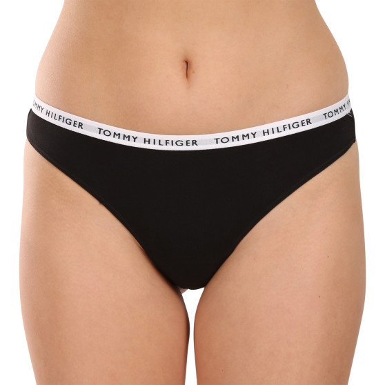 3PACK tanga de mujer Tommy Hilfiger negro (UW0UW02829 0R7)