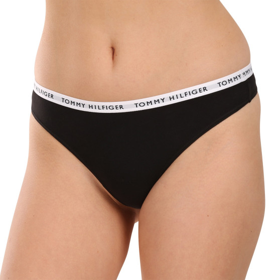 3PACK tanga de mujer Tommy Hilfiger negro (UW0UW02829 0R7)