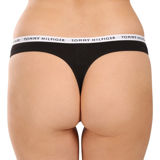 3PACK tanga de mujer Tommy Hilfiger negro (UW0UW02829 0R7)