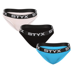 3PACK braguitas de mujer Styx deportivas elásticas multicolor (3IK96019)