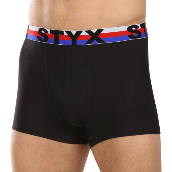 3PACK Boxers para hombre Styx goma deportiva negro tricolor (3G1960)