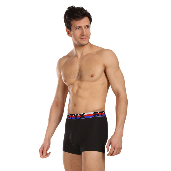 3PACK Boxers para hombre Styx goma deportiva negro tricolor (3G1960)