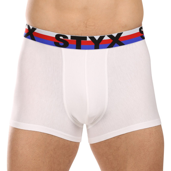 3PACK Boxers para hombre Styx goma deportiva blanco tricolor (3G2061)