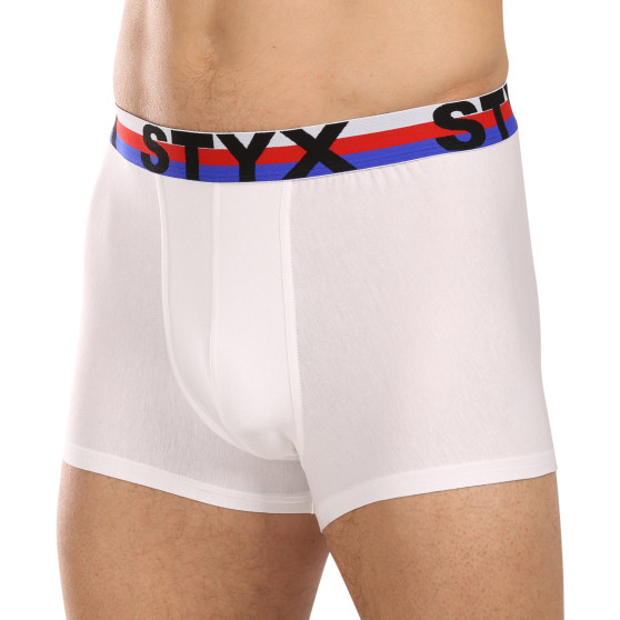 3PACK Boxers para hombre Styx goma deportiva blanco tricolor (3G2061)