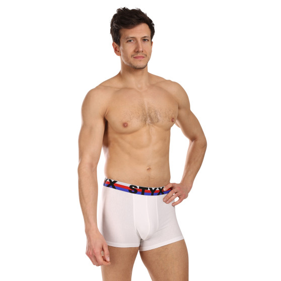 3PACK Boxers para hombre Styx goma deportiva blanco tricolor (3G2061)