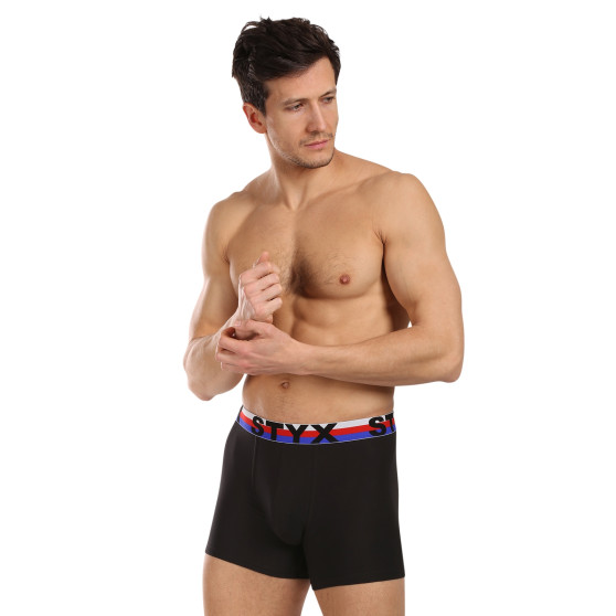 3PACK Boxers hombre Styx largo sport elástico negro tricolor (3U1960)