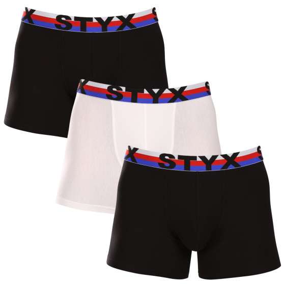 3PACK Boxers para hombre Styx largos deportivos elásticos multicolor tricolor (3U19001)