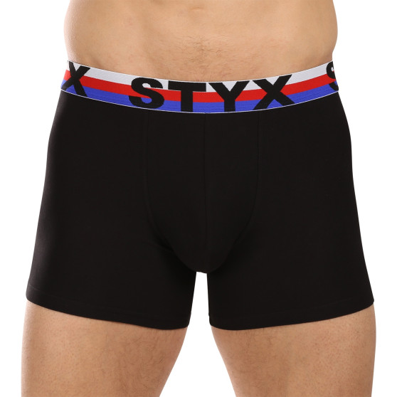 Boxers hombre Styx largo deportivo elástico negro tricolor (U1960)