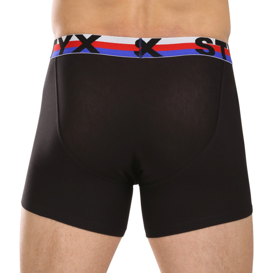 Boxers hombre Styx largo deportivo elástico negro tricolor (U1960)