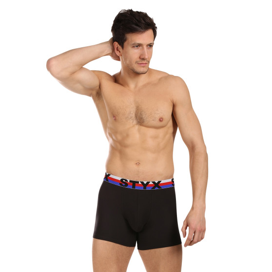 Boxers hombre Styx largo deportivo elástico negro tricolor (U1960)