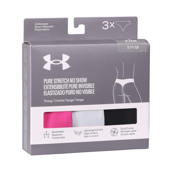 3PACK tanga de mujer Under Armour multicolor (1383893 686)