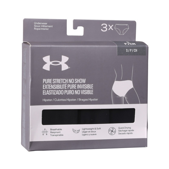 3PACK bragas de mujer Under Armour negro (1383895 001)