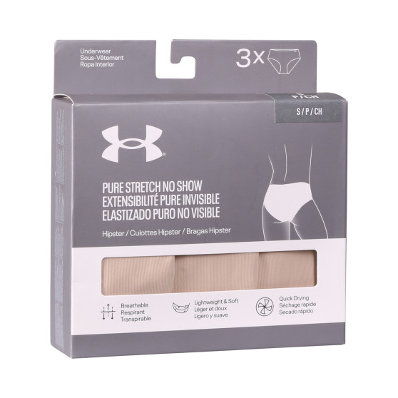 3PACK braguitas de mujer Under Armour beige (1383895 500)