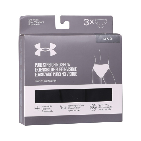 3PACK bragas de mujer Under Armour negro (1383897 001)