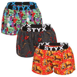 3PACK Calzones de mujer Styx art sports goma multicolor (3T15245)