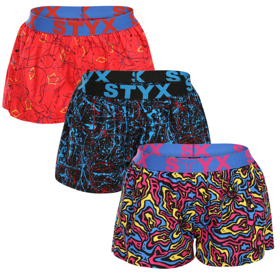 3PACK Calzones de mujer Styx art sports goma multicolor (3T13603)