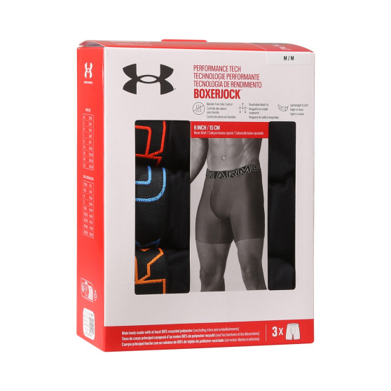 3PACK Boxers para hombre Under Armour negro (1383878 002)