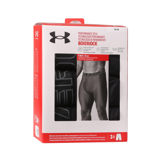 3PACK Boxers para hombre Under Armour negro (1383880 001)