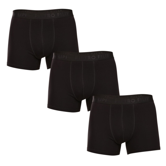 3PACK Boxers para hombre Pietro Filipi negro (3BCL001)