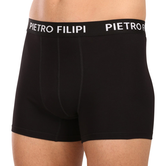 3PACK Boxers para hombre Pietro Filipi negro (3BCL002)