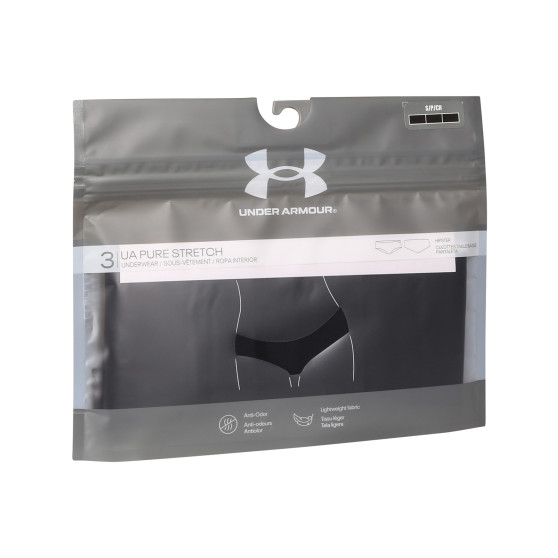 3PACK bragas de mujer Under Armour negro (1325616 001)