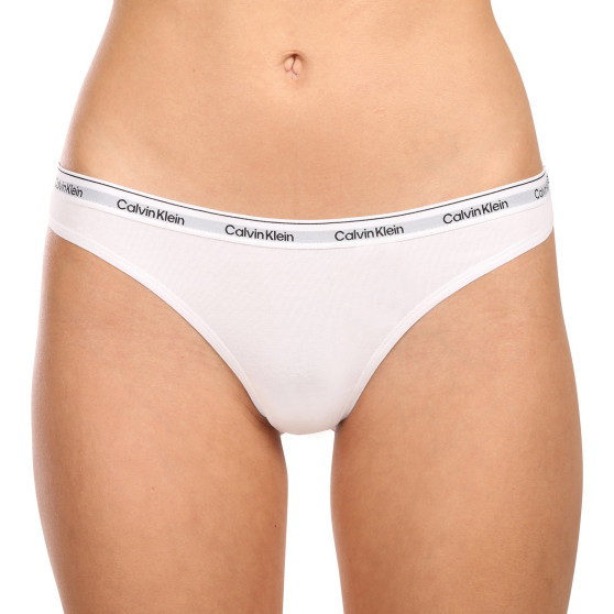 3PACK tanga para mujer Calvin Klein blanco (QD5209E-100)