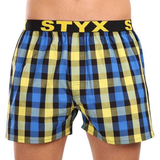 3PACK Calzones de hombre Styx deportivo elástico multicolor (3B103739)