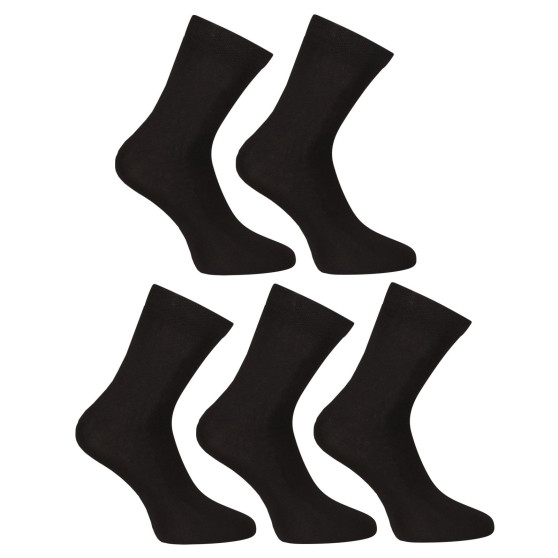 5PACK calcetines Nedeto calcetines tobilleros bambú negro (5PBK01)