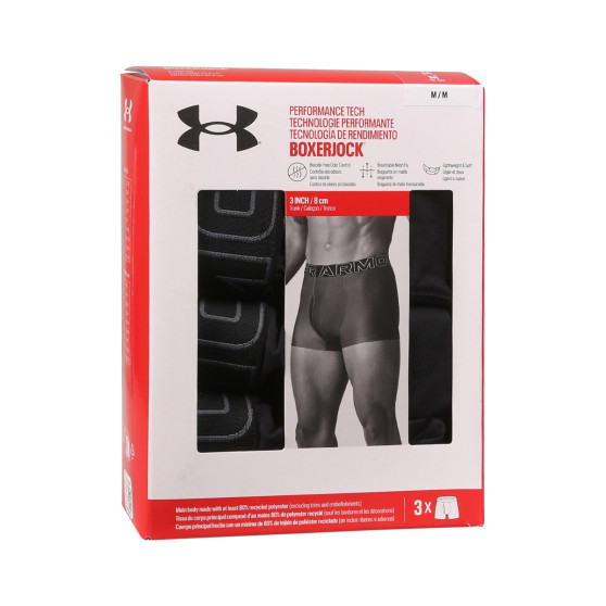 3PACK Boxers para hombre Under Armour negro (1383882 001)