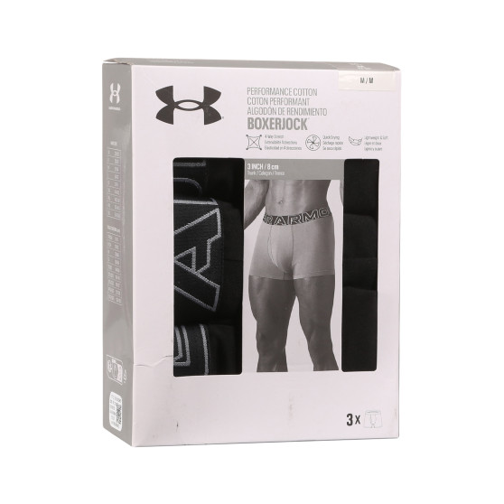 3PACK Boxers para hombre Under Armour negro (1383891 001)