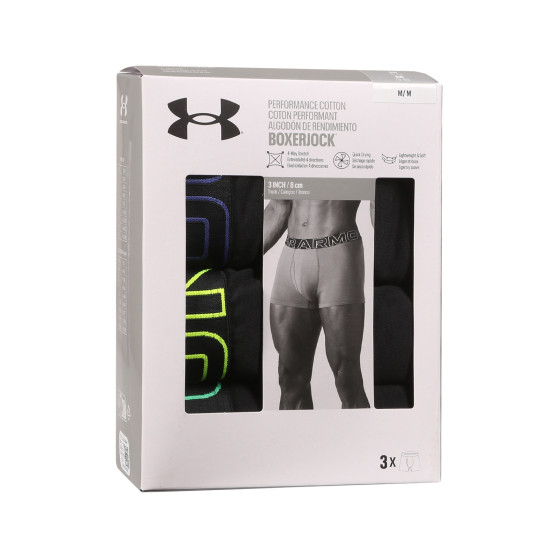 3PACK Boxers para hombre Under Armour negro (1383891 002)