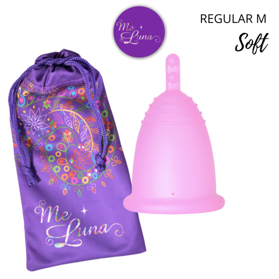 Copa menstrual Me Luna Soft M con tallo rosa (MELU019)