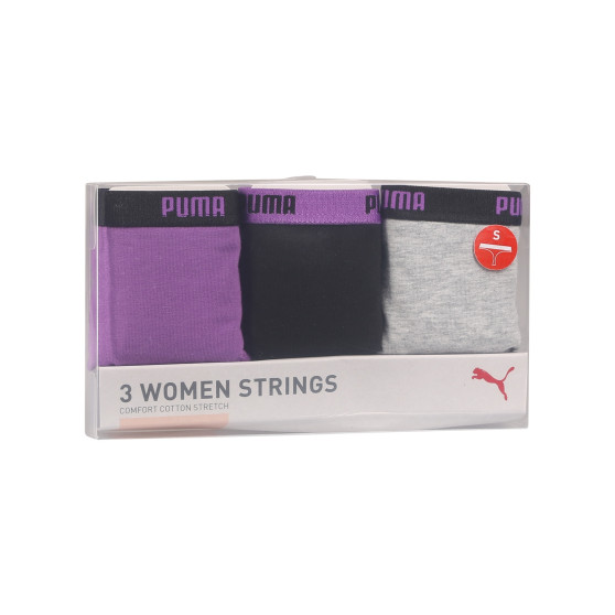 3PACK tanga de mujer Puma multicolor (503008001 004)