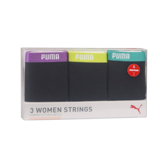 3PACK tanga de mujer Puma negro (503008001 005)