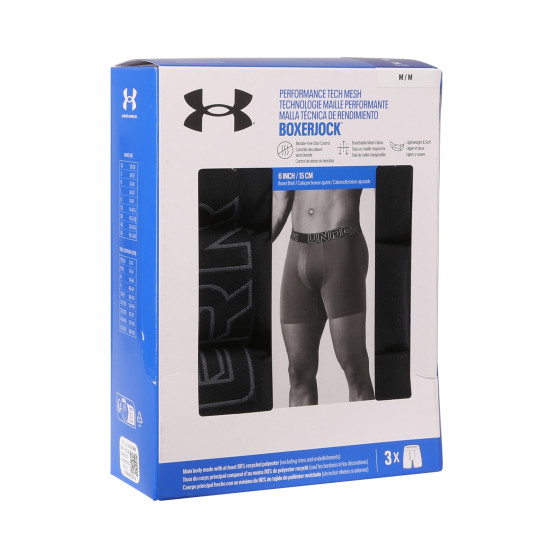 3PACK Boxers para hombre Under Armour negro (1383884 001)