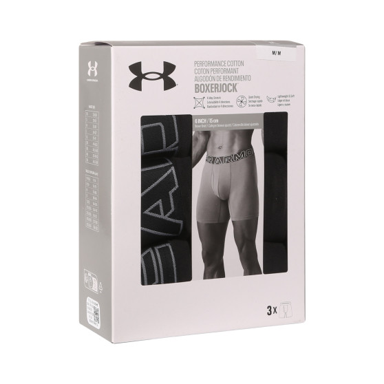 3PACK Boxers para hombre Under Armour negro (1383889 001)