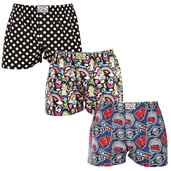 3PACK short hombre Styx art goma clásica sobredimensionado multicolor (3E11860)