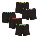 5PACK Boxers para hombre Styx goma deportiva negro (5G9601)