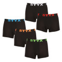 5PACK Boxers para hombre Styx goma deportiva negro (5G9602)