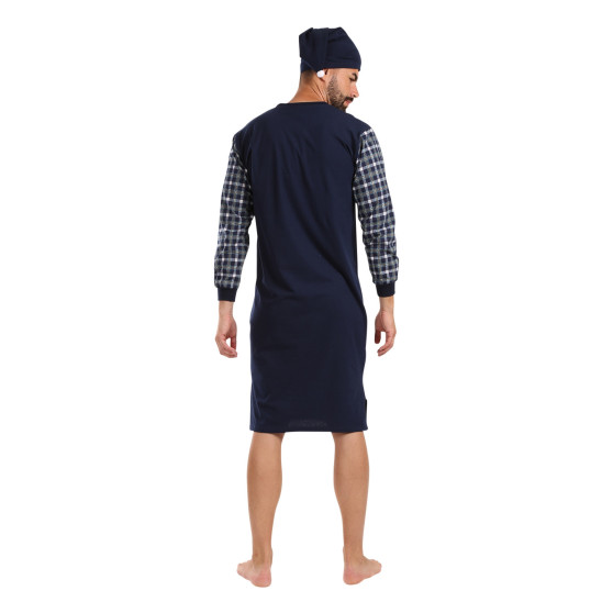 Camisón de hombre Foltýn azul oscuro oversize (FNKDN22)