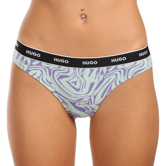 3PACK tanga de mujer HUGO multicolor (50480150 981)