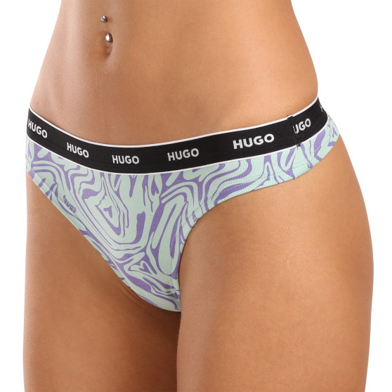 3PACK tanga de mujer HUGO multicolor (50480150 981)