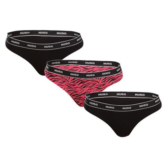 3PACK tanga de mujer HUGO multicolor (50495870 661)