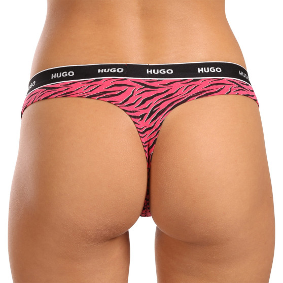 3PACK tanga de mujer HUGO multicolor (50480150 981)