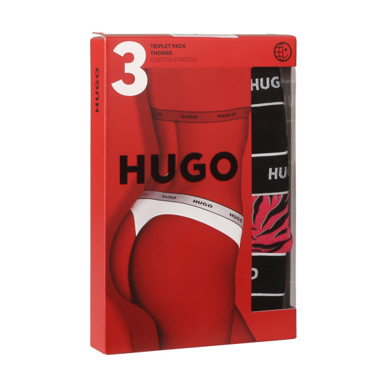 3PACK tanga de mujer HUGO multicolor (50480150 981)