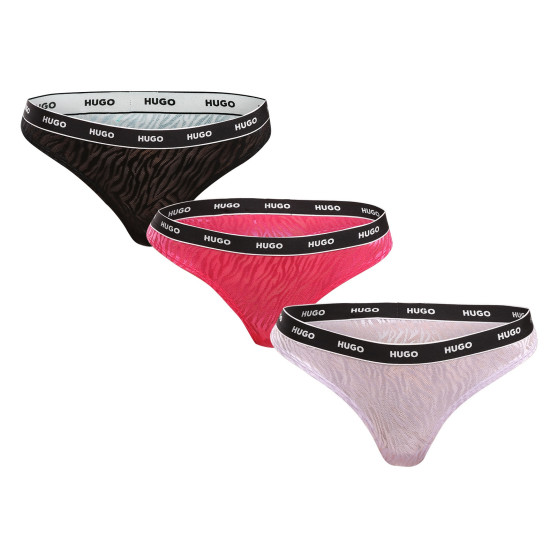 3PACK tanga de mujer HUGO multicolor (50480150 981)