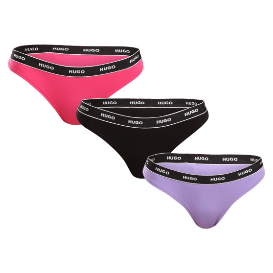 3PACK tanga de mujer HUGO multicolor (50480150 981)